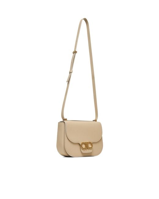 Ferragamo White Double Gancini Cross Body Bag