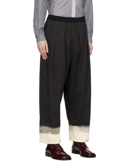 Maison Margiela Black Drawstring Stitch Detailed Trousers for men