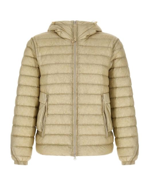 C P Company Natural Long-Sleeve Hooded Padded Jacket for men