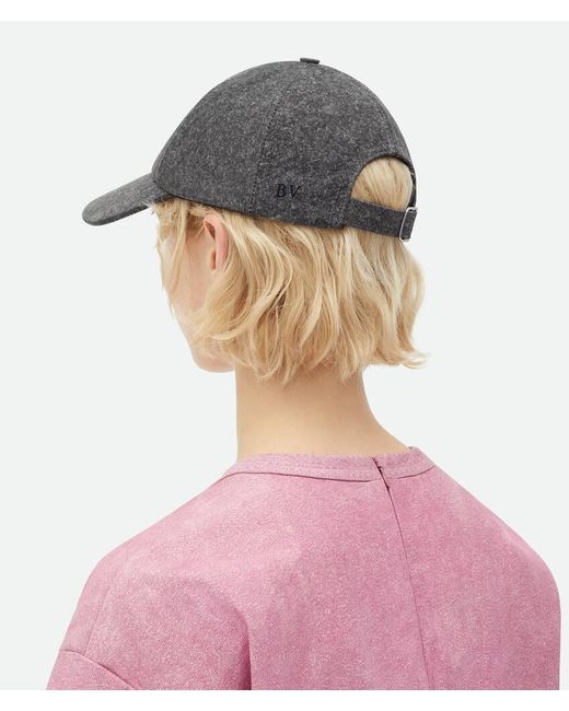 Bottega Veneta Gray Logo Embroidered Baseball Hat