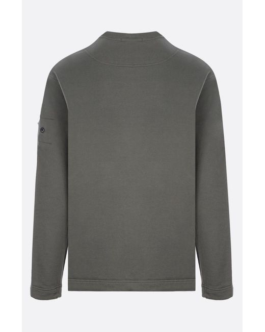 Stone Island Gray Logo-Patch Sleeve Jumper for men