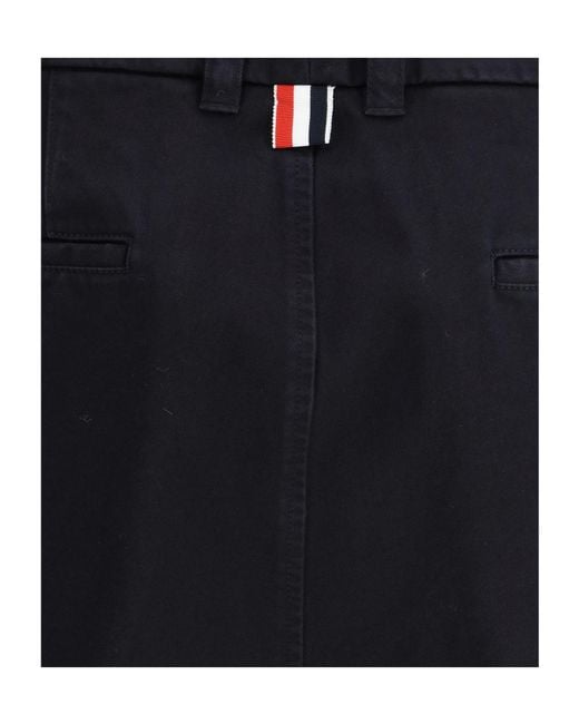 Thom Browne Blue Buttoned Chino Shorts for men