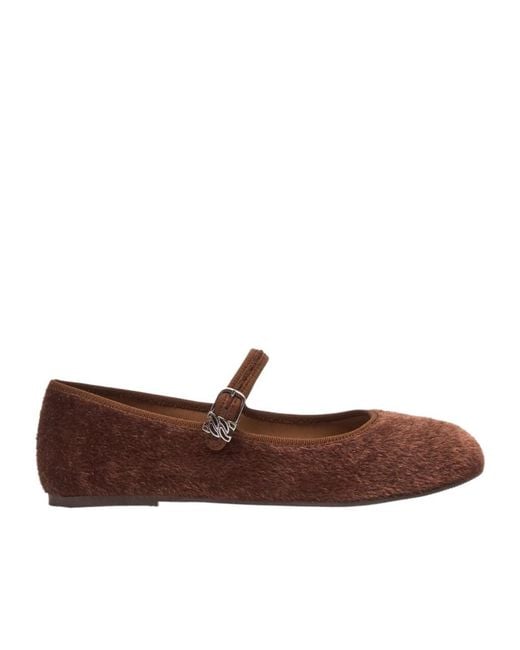 Casadei Brown C-Chain Strap Ballet Flats