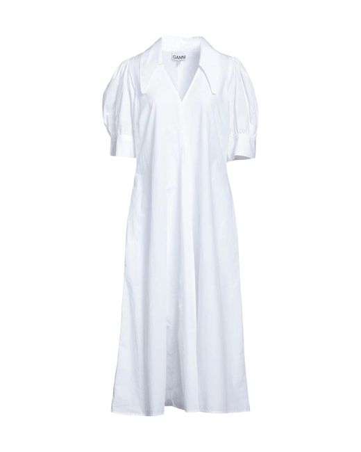 Ganni White Minimalist Flared Skirt
