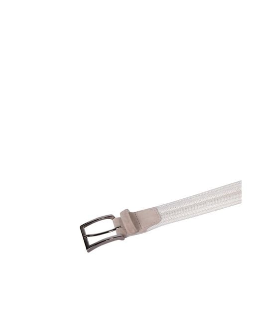 Orciani White Buckle Woven Belt for men