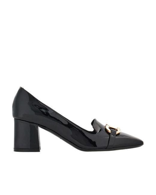 Ferragamo Black Gancini Decorates Shallow High-Heeled Shoes