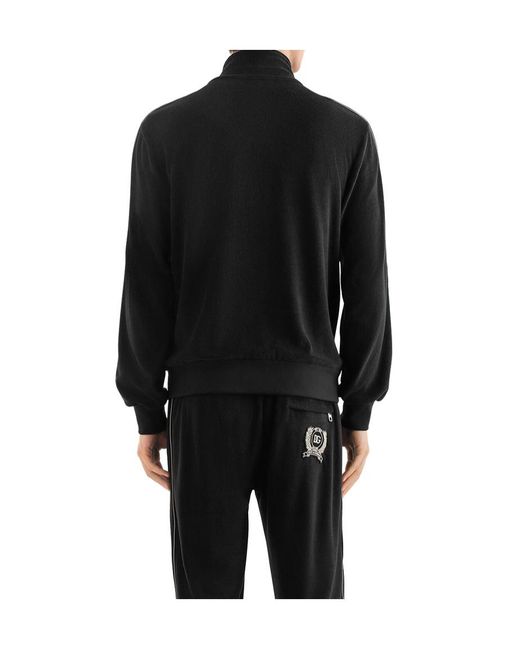 Dolce & Gabbana Black Zip-Up Sweatshirt for men