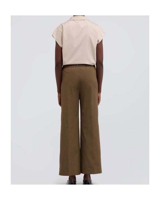 Aspesi Green Elasticated Cotton Trousers