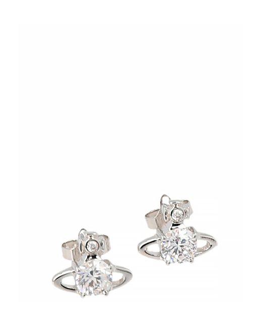 Vivienne Westwood White Logo Earrings