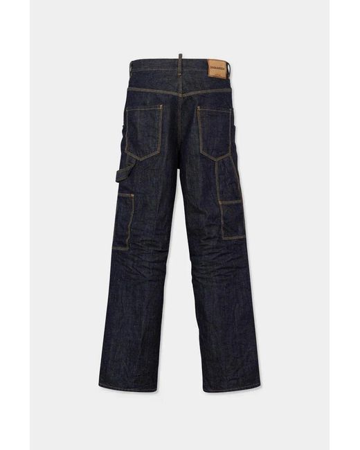 DSquared² Blue Japanese Rinse Baggy Carpenter Jeans for men