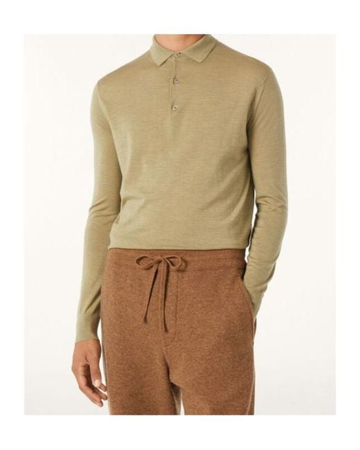 Loro Piana Natural Long-Sleeved Polo-Shirt for men