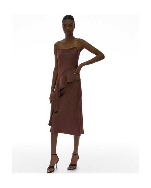 Helmut Lang Brown Asymmetrical Draped Tank Top