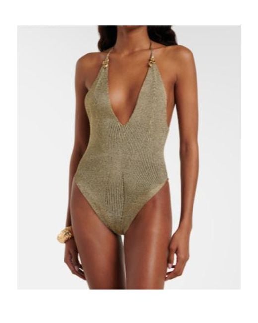 Roberto Cavalli Multicolor Embellished Backless Metallic Bodysuit