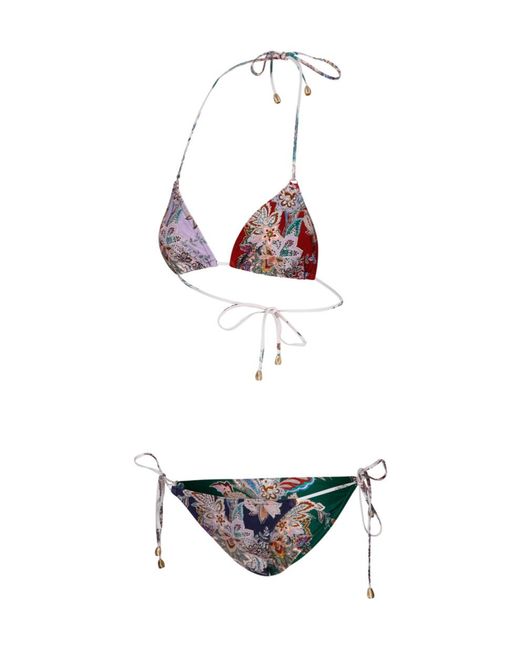 Zimmermann White Floral Printed Two-Piece Swimsuit