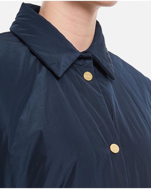 Max Mara Blue The Cube Buttoned Long-Sleeved Jacket