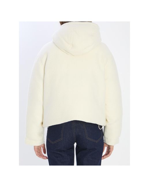 Gucci White Logo Lettering Bouclé Jacket