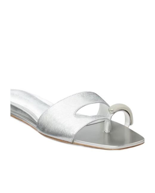 Tory Burch White Pierced Slides
