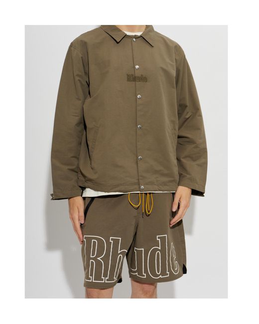 Rhude Green Long-Sleeve Casual Jacket for men