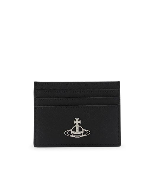 Vivienne Westwood Black Logo Plaque Card Holder