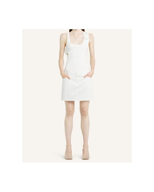 Courreges White Courrèges 90's Ribbed Cut-Out Detailed Tank Top