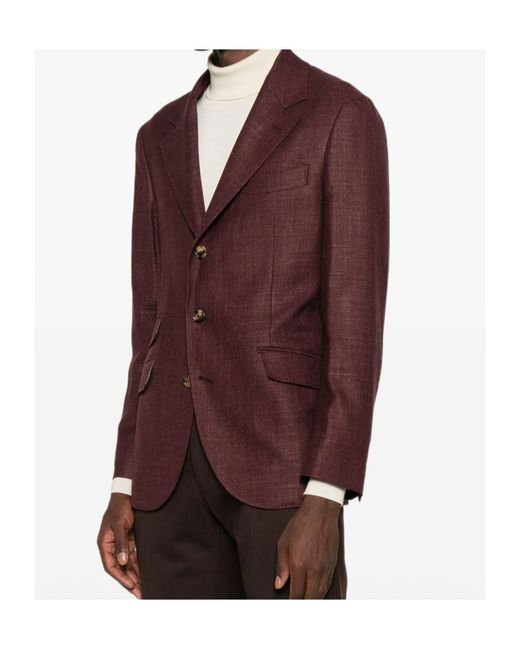 Brunello Cucinelli Purple Suit-Type Jacket for men