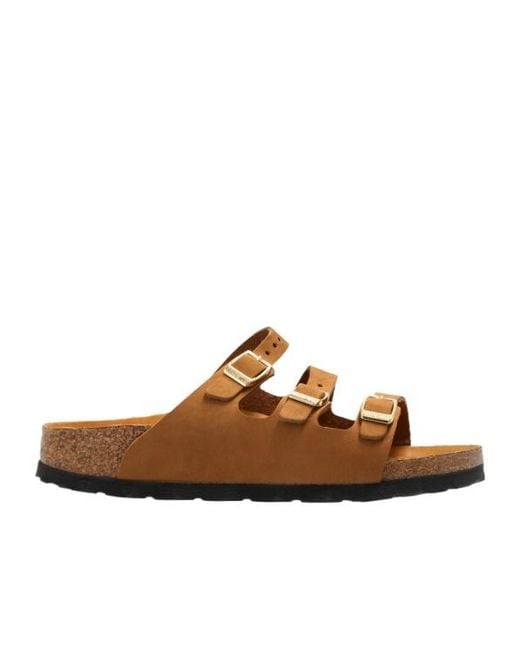 Birkenstock Brown Florida Fresh Triple-Strap Flat Sandals