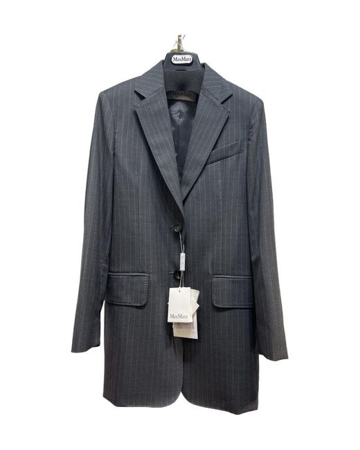 Max Mara Blue Striped Suit Jacket