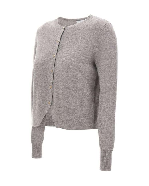 Kaos Gray Ribbed Button-Up Cardigan