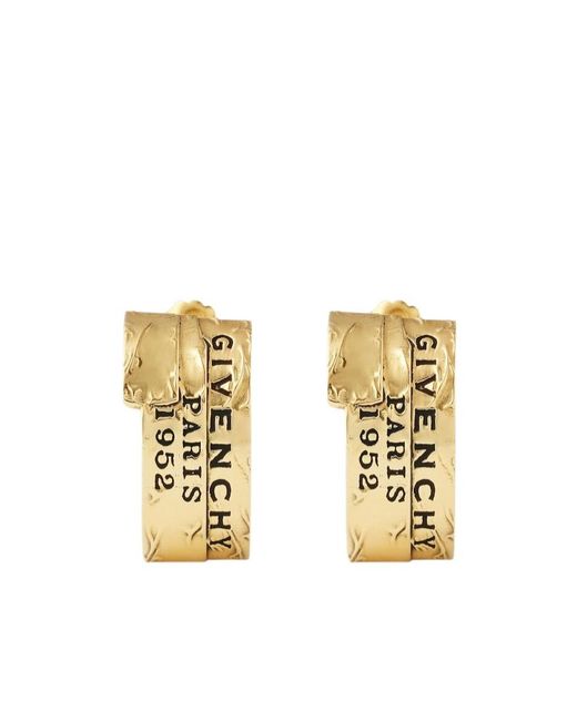 Givenchy Metallic Logo Engraved Tape Earrings