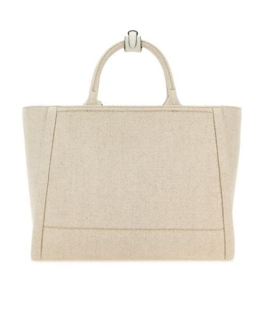 Prada Natural Logo-Detailed Tote Bag