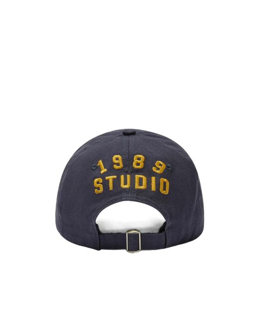 1989 STUDIO Blue Logo Embroidered Cap for men