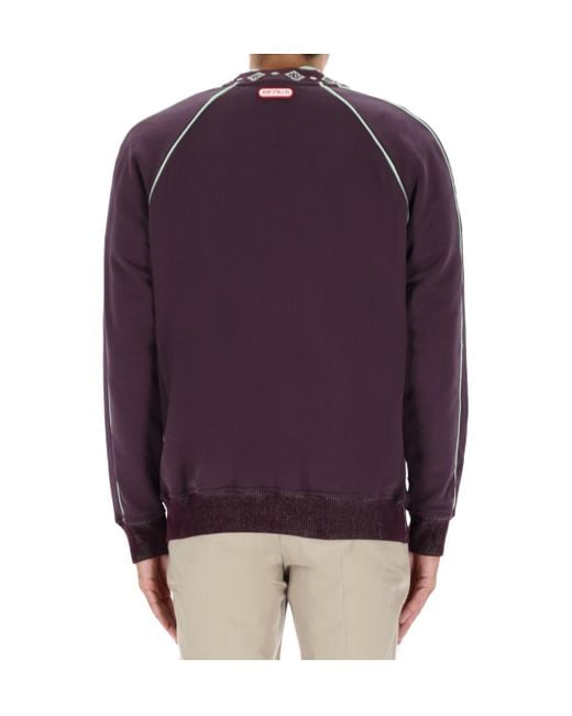 Casablanca Purple Logo-Trim Crewneck Sweatshirt for men