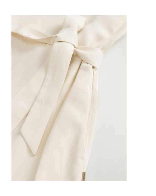 Woolrich Natural Belted Waist Sleeveless Dress