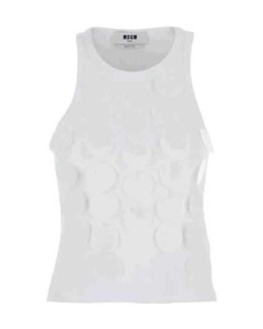MSGM White Chainmail-Effect Sleeveless Tank Top