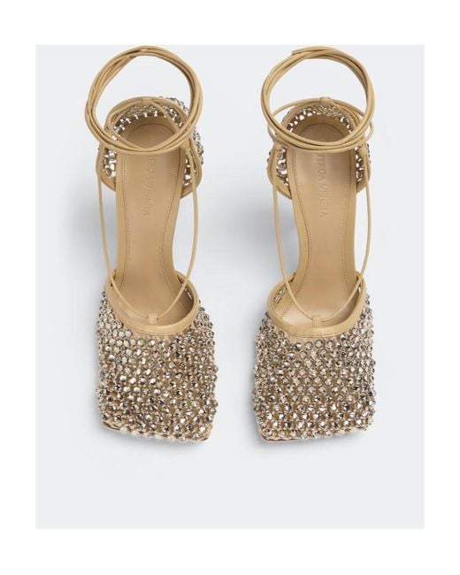 Bottega Veneta Metallic Sparkle Stretch Sandals