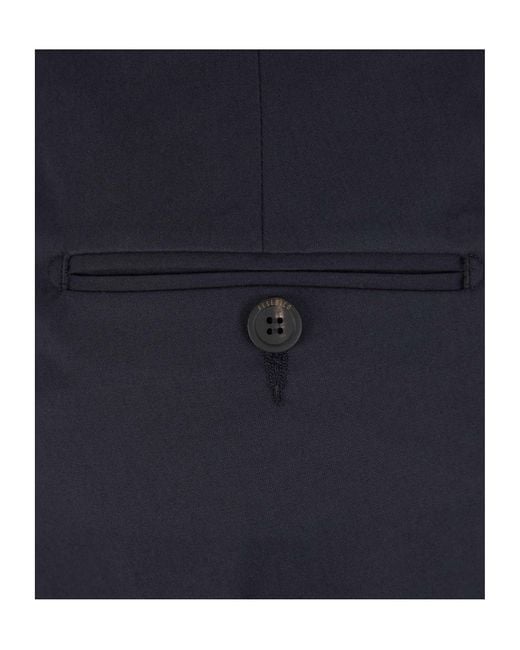 Peserico Blue Straight-Leg Tailored Trousers