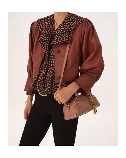 Chloé Pink Chloé Logo Plaque Zip-Up Small Bowling Bag