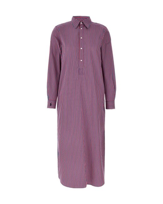 Polo Ralph Lauren Purple Striped Polo Shirt Dress