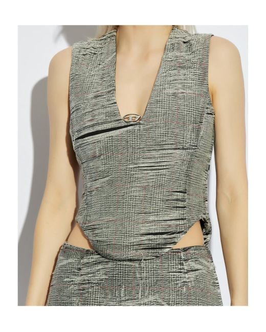 DIESEL Gray De-Laris-Fsg Distressed Top