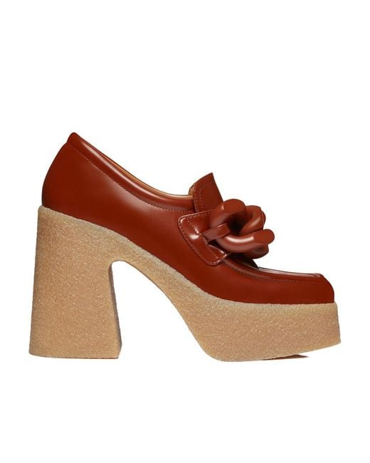 Stella McCartney Brown Skyla Chain-Linked Pumps