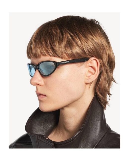 Balenciaga Blue Neo Round Sunglasses