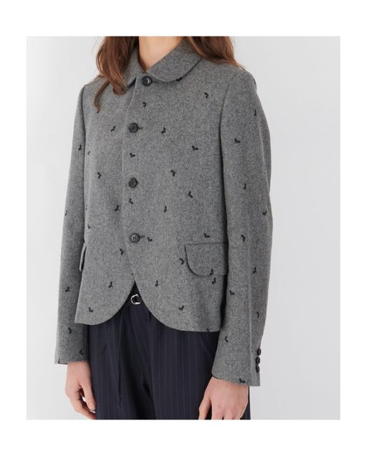 Comme des Garçons Gray Long-Sleeved Casual Jacket