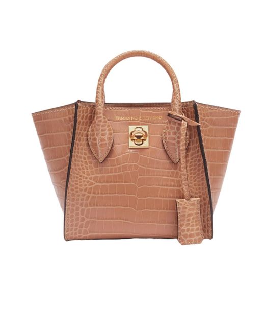 Ermanno Scervino Brown Double Handle Shoulder Bag
