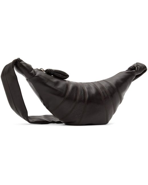 Lemaire Black Small Croissant Knotted Shoulder Bag for men
