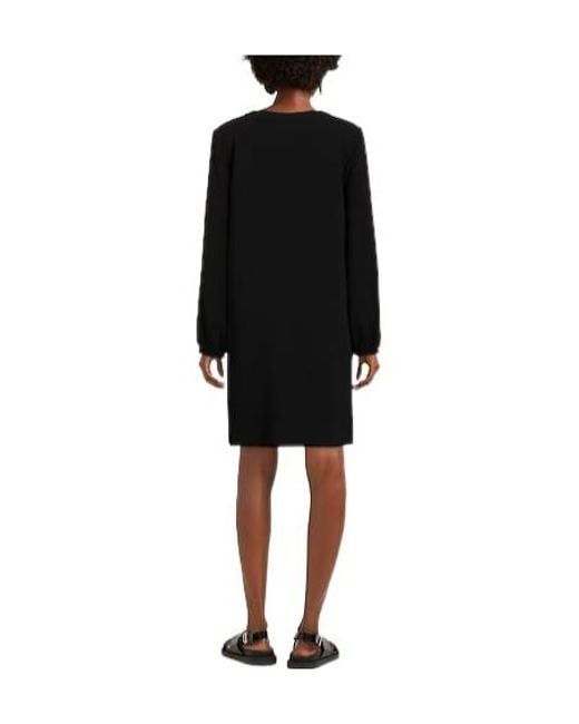 Max Mara Black Solid Long-Sleeve Dress