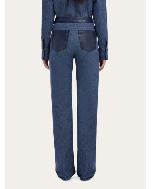 Ferragamo Blue Five Pocket Trousers
