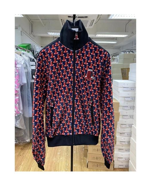 Lanvin Red Logo Jacquard Track Jacket for men