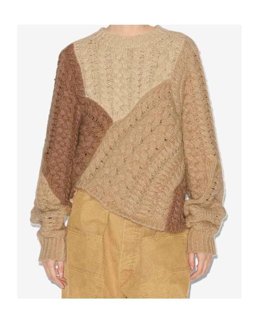 Isabel Marant Natural Isabel Marant Étoile Patchwork Cable-Knit Jumper