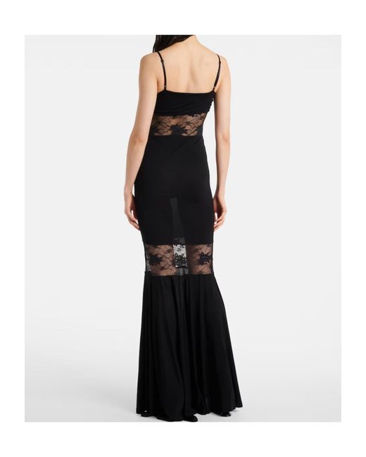 Nina Ricci Black Paneled Lace Gown