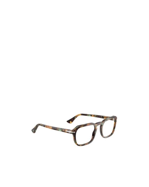 Persol White Geometric Frame Plain Mirror for men